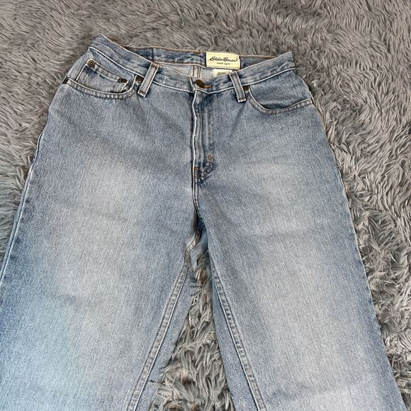 Vintage Eddie Bauer Women’s Jeans Size 4 Straight Leg Mid Rise 90s Light Wash - Picture 11 of 13